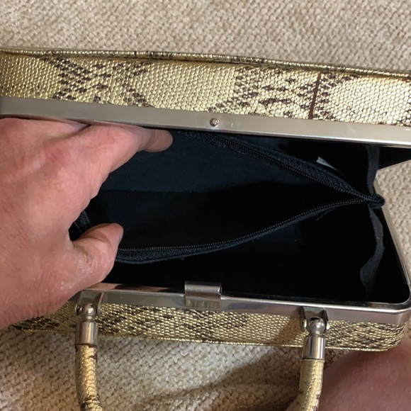 Python print vintage style hard shell sm. handbag. - Picture 8 of 12